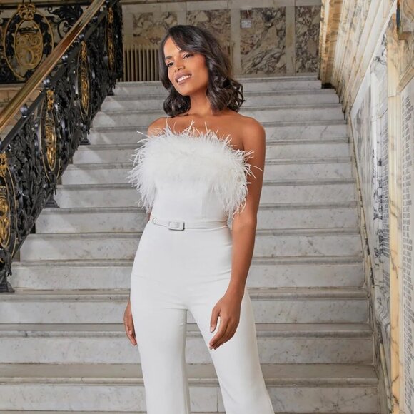 Nadine Merabi Collette White Jumpsuit